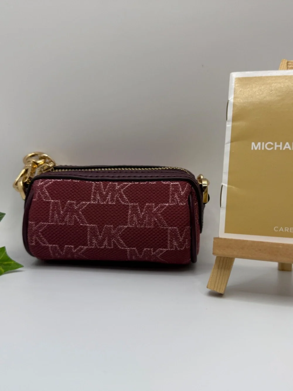 SASSY MICHAEL KORS MK MONOGRAM MINI BARREL BAG CHARM! (LIMITED EDITION)